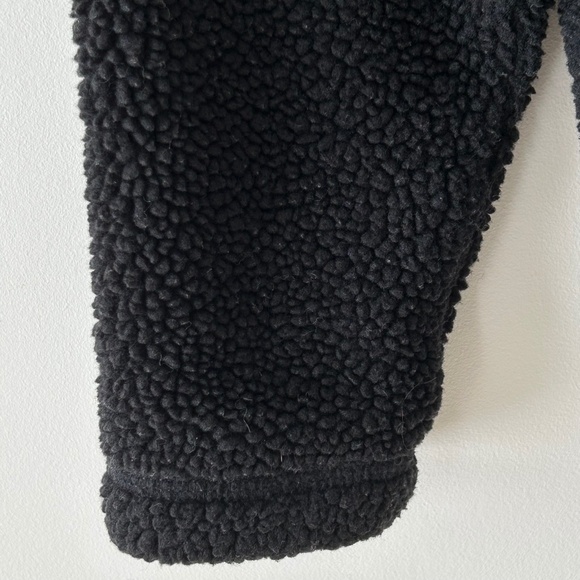 Lands End Black Sherpa Fleece Half Zip Pullover - Picture 7 of 16